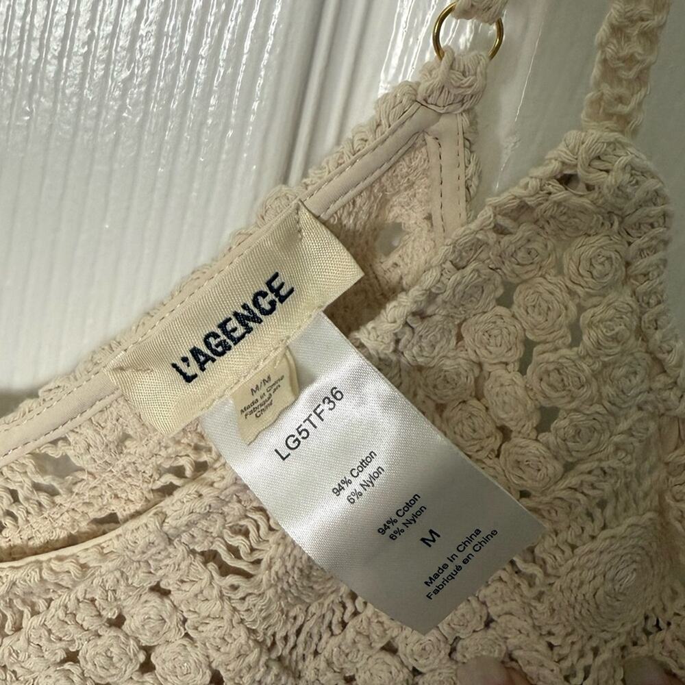 L’agence Haleigh Crochet Cover-Up Dress M - Picture 10 of 10